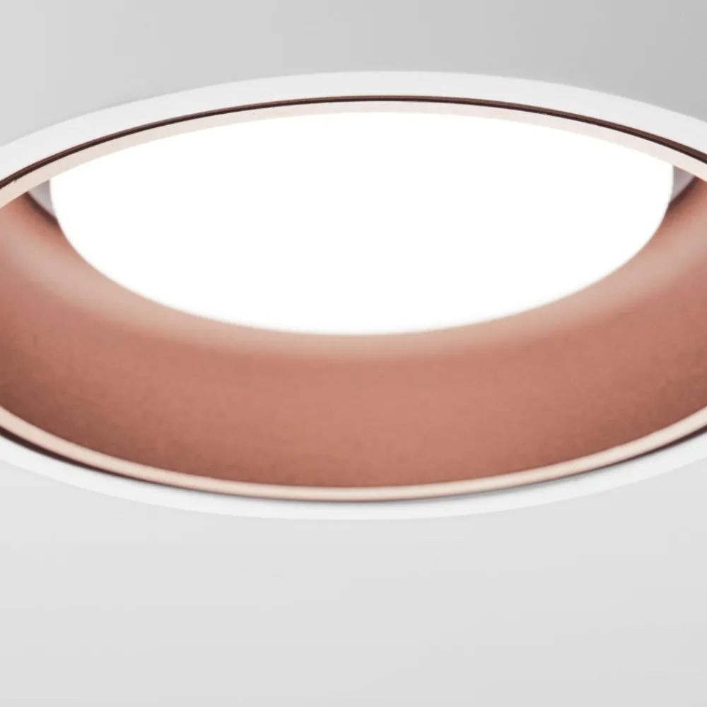 Plafoniere Moderne-Sforzin Illuminazione Plafoniera rotonda da soffitto gesso bianco interno rame sforzin nasso