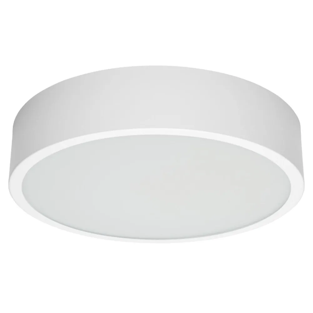 Plafoniere Moderne-Linea Light Plafoniera rotonda box sr bianca led 48w 3000k
