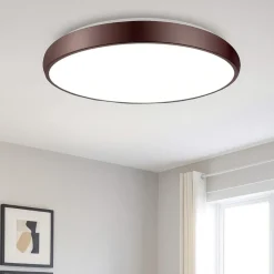 Plafoniere Moderne-Selezionato da Mazzolaluce Plafoniera rotonda marrone led 50w 3000k dimmerabile moderna