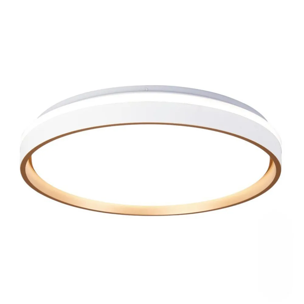 Plafoniere Moderne-Selezionato da Mazzolaluce Plafoniera rotonda moderna bianco oro led 55w cct con telecomando