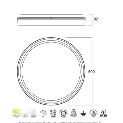 Plafoniere Moderne-Selezionato da Mazzolaluce Plafoniera rotonda moderna bianco oro led 55w cct con telecomando
