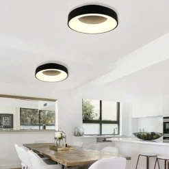 Plafoniere Moderne-Selezionato da Mazzolaluce Plafoniera rotonda nera led 3000k moderna 45cm 27w dimmerabile