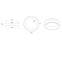 Plafoniere Moderne-Selezionato da Mazzolaluce Plafoniera rotonda nera led 3000k moderna 45cm 27w dimmerabile