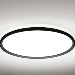 Plafoniere Moderne-Vivida International Plafoniera rotonda nera led 84w 3000k 4000k soggiorno vivida atena