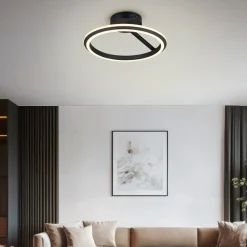 Plafoniere Moderne-Selezionato da Mazzolaluce Plafoniera rotonda nera moderna led dimmerabile da 2300k a 4000k