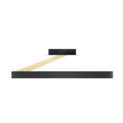 Plafoniere Moderne-Selezionato da Mazzolaluce Plafoniera rotonda nero e oro dimmerabile led da 3000k a 6000k con telecomando