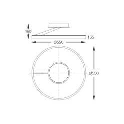 Plafoniere Moderne-Selezionato da Mazzolaluce Plafoniera rotonda nero e oro dimmerabile led da 3000k a 6000k con telecomando