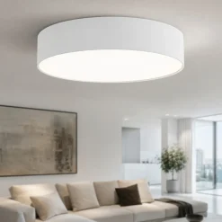 Plafoniere Moderne-Selezionato da Mazzolaluce Plafoniera rotonda tessuto bianco moderna per camera da letto eglo pasteri