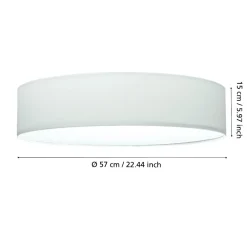 Plafoniere Moderne-Selezionato da Mazzolaluce Plafoniera rotonda tessuto bianco moderna per camera da letto eglo pasteri