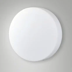 Plafoniere Moderne-Fabas Luce Plafoniera rotonda vetro bianco 30cm graff e27