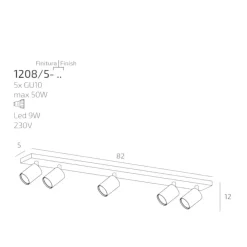 Plafoniere Moderne-Top Light Plafoniera sabbia 5 luci orientabili per cucina toplight