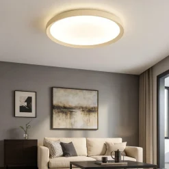 Plafoniere Moderne-Top Light Plafoniera sabbia rotonda per cucina biemissione luce led cct plana