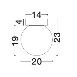 Plafoniere Moderne-Selezionato da Mazzolaluce Plafoniera sfera di vetro bianco sfumato da soffitto led 7w 3000k dimmerabile