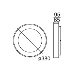 Plafoniere Moderne-Selezionato da Mazzolaluce Plafoniera smart anello nero 38cm led 30w 2700k-5000k con telecomando app