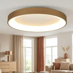 Plafoniere Moderne-Selezionato da Mazzolaluce Plafoniera smart anello oro 65cm led 60w 2700k-5000k con telecomando app