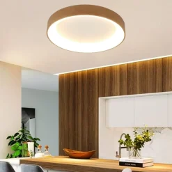 Plafoniere Moderne-Selezionato da Mazzolaluce Plafoniera smart 38cm anello led effetto legno 2700k-5000k con telecomando app