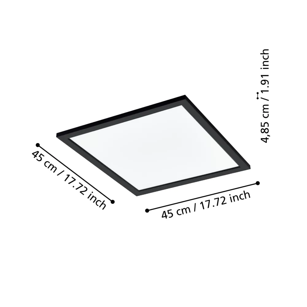 Plafoniere Moderne-Eglo Plafoniera smart da cucina led 2700k a 6500k dimmerabile controllo da remoto app salobrena