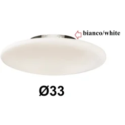 Plafoniere Moderne-Ideal Lux Plafoniera smarties pl1 d33 moderna disco vetro bianco