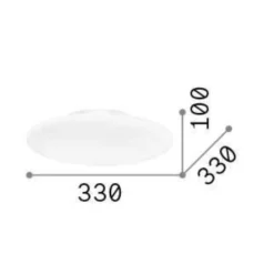 Plafoniere Moderne-Ideal Lux Plafoniera smarties pl1 d33 moderna disco vetro bianco