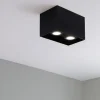 Plafoniere Moderne-Selezionato da Mazzolaluce Plafoniera sporgente 2 luci nera rettangolare
