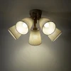 Plafoniere Moderne-Selezionato da Mazzolaluce Plafoniera stile scandinavo in legno paralumi di lino per soggiorno