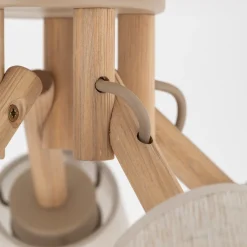 Plafoniere Moderne-Selezionato da Mazzolaluce Plafoniera stile scandinavo in legno paralumi di lino per soggiorno