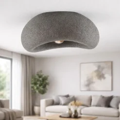 Plafoniere Moderne-Selezionato da Mazzolaluce Plafoniera stile wabi sabi grigio antracite design japandi per soggiorno