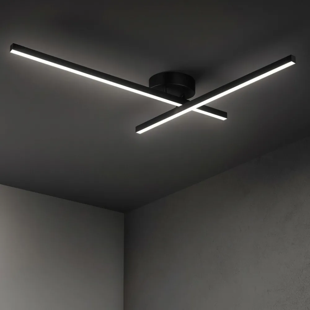 Plafoniere Moderne-Perenz Illuminazione Plafoniera syncro nera led 29w 3000k 4000k 6000k
