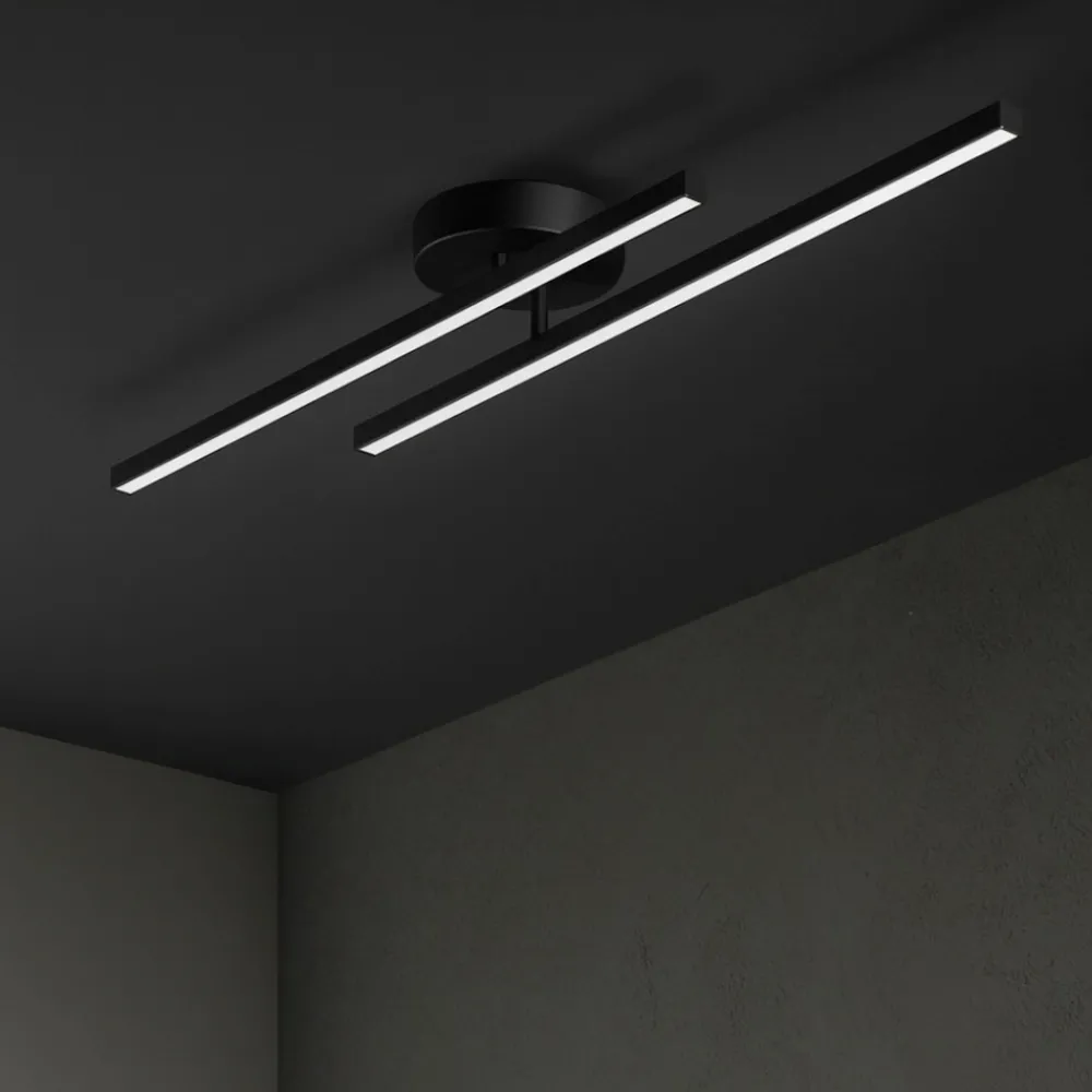 Plafoniere Moderne-Perenz Illuminazione Plafoniera syncro nera led 29w 3000k 4000k 6000k