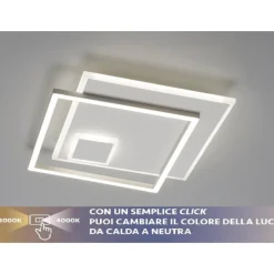 Plafoniere Moderne-Vivida International Plafoniera tilde quadrata moderna bianco 30w 3000k 4000k