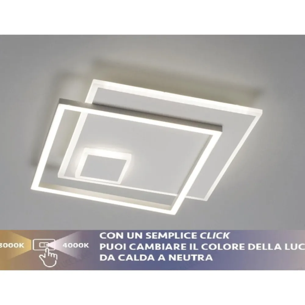 Plafoniere Moderne-Vivida International Plafoniera tilde quadrata moderna bianco 30w 3000k 4000k