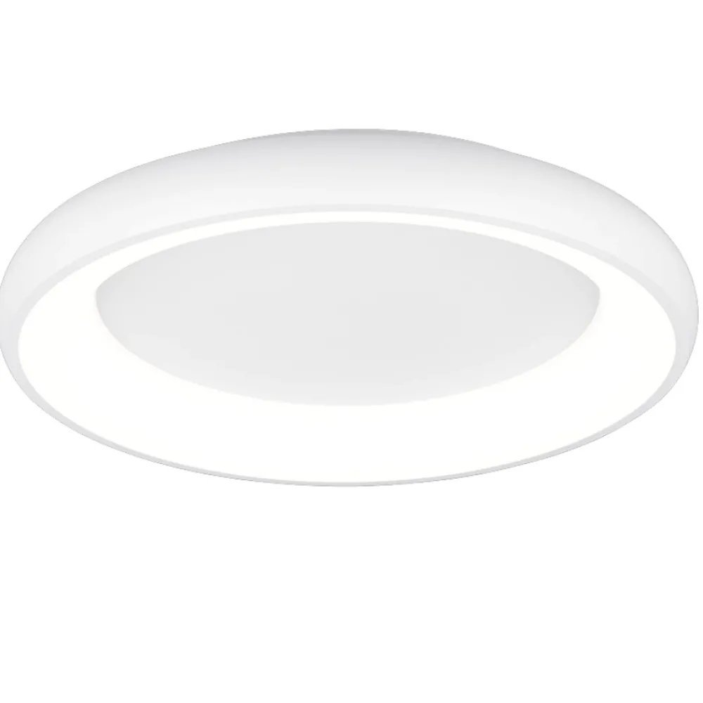 Plafoniere Moderne-Selezionato da Mazzolaluce Plafoniera tonda anello bianco 62cm moderna led dimemrabile