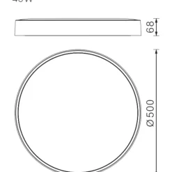Plafoniere Moderne-Selezionato da Mazzolaluce Plafoniera tonda 50cm effetto legno led 40w 2700k 3300k 4000k dimmerabile