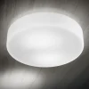 Plafoniere Moderne-Fabas Luce Plafoniera tonda 40cm vetro bianco graff e27