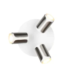 Plafoniere Moderne-Selezionato da Mazzolaluce Plafoniera tonda con luci spot orientabili bianco nickel