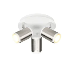 Plafoniere Moderne-Selezionato da Mazzolaluce Plafoniera tonda con luci spot orientabili bianco nickel