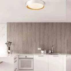 Plafoniere Moderne-Selezionato da Mazzolaluce Plafoniera tonda da cucina bianca led 3000k 60 cm dimmerabile