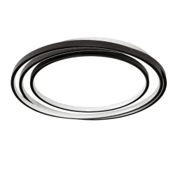 Plafoniere Moderne-Selezionato da Mazzolaluce Plafoniera tonda design moderna led 33w 3000k dimmerabile nera