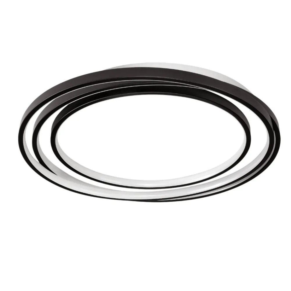 Plafoniere Moderne-Selezionato da Mazzolaluce Plafoniera tonda design moderna led 33w 3000k dimmerabile nera
