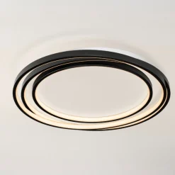 Plafoniere Moderne-Selezionato da Mazzolaluce Plafoniera tonda design moderna led 33w 3000k dimmerabile nera