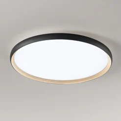 Plafoniere Moderne-Perenz Illuminazione Plafoniera tonda halo nero oro perenz led 40w cct dimmerabile