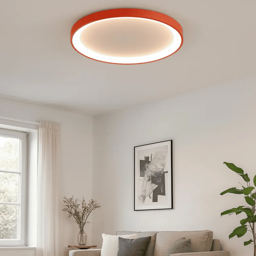 Plafoniere Moderne-Gea Luce Plafoniera tonda led 3000k 4000k krizia terracotta 78cm