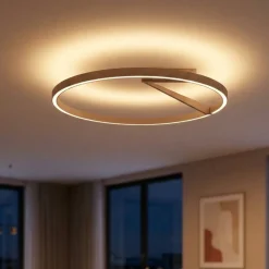 Plafoniere Moderne-Selezionato da Mazzolaluce Plafoniera tonda led 35w 2700k 3000k 4000k moderna caffe moca biemissione