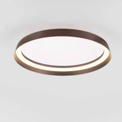 Plafoniere Moderne-Selezionato da Mazzolaluce Plafoniera tonda marrone spazzolato led 38w 2700k 4000k moderna