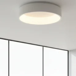 Plafoniere Moderne-Selezionato da Mazzolaluce Plafoniera tonda moderna bianca led 4000k per salotto
