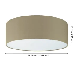 Plafoniere Moderne-Eglo Plafoniera tonda moderna per salotto 76 cm tortora pasteri