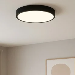 Plafoniere Moderne-Selezionato da Mazzolaluce Plafoniera tonda nera 38cm led 30w 2700k 3300k 4000k dimmerabile