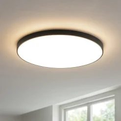 Plafoniere Moderne-Selezionato da Mazzolaluce Plafoniera tonda nera 48cm led 40w dimmerabile per cucina moderna