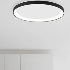 Plafoniere Moderne-Selezionato da Mazzolaluce Plafoniera tonda nera 38cm 30w dimmerabile moderna
