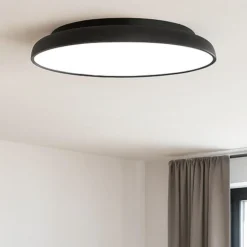 Plafoniere Moderne-Selezionato da Mazzolaluce Plafoniera tonda nera led 3000k dimmerabile per soggiorno